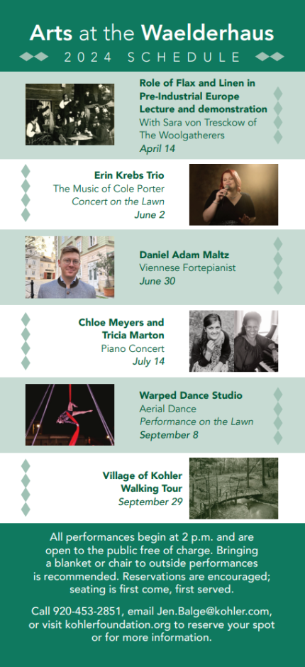 Arts at the Waelderhaus schedule